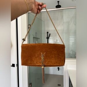 YSL Suede Kate 99 Tassel in Tan Crossbody & Chain